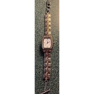 Brighton Women's Toledo Watch Silver‎ Gold Tone T-Bar Clasp Decorative Band